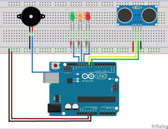 Sensor de aparcamiento con HC-SR04